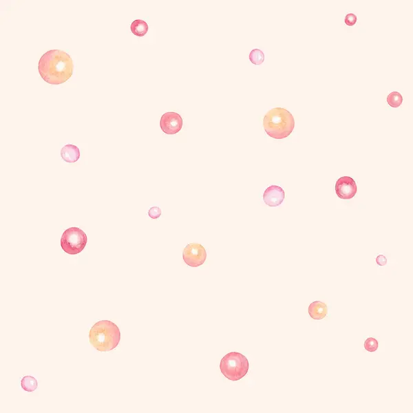 Pastel arka planda pembe renkli baloncuklu kusursuz desen. Şirin, hassas duvar kâğıdı. Kağıt ve Tekstil için Yazdır