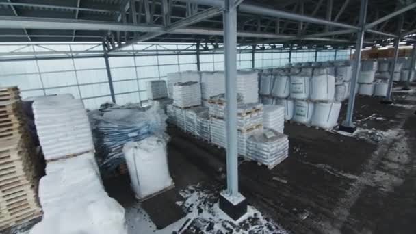 Materiais Construção Sob Magra Para Perto Parede Plástico Painéis Policarbonato — Vídeo de Stock