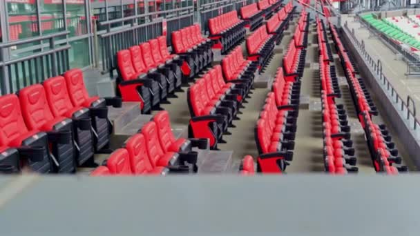 Kyiv Ukraine Szeptember 2021 Nagy Sportaréna Piros Fekete Ülésekkel Nézők — Stock videók