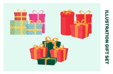 Resim Hediye Kutusu İllüstrasyon Seti