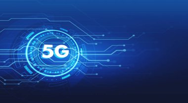 5G ağ mavi arkaplan resmi