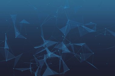 Mavi soyut ağ üçgeni arkaplanı