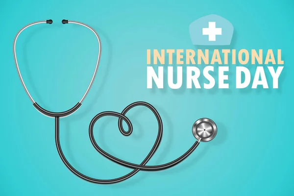 Международный День Медсестры Мая Стетоскоп Зеленом Фоне — стоковое фото