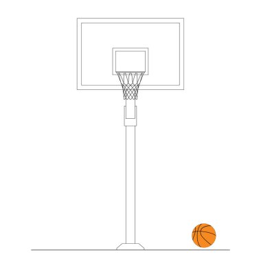 Basketbol arka tahtası, halka ve ağ (basket) topu