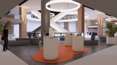 Bir teknoloji merkezinin 3D görüntülemesi - iş dünyası
