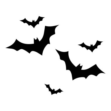 Cadılar bayramı için yarasa siluetleri.