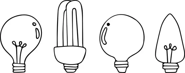 Ampul seti, ampullerin modern vektör simgeleri, vektör illüstrasyonu