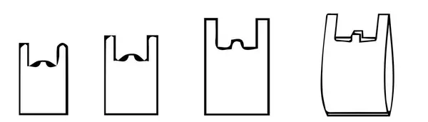 Kare biçimli alışveriş torbaları, kağıt - pvc - plastik torba simgesi