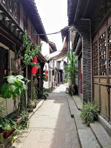 Shanghai China Jul 2019 Empty Narrow Alley Zhujiajiao Traditional Chinese — Stock Photo, Image
