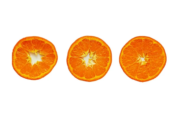 Mandarine Orange Coupé Fond Isolé — Photo