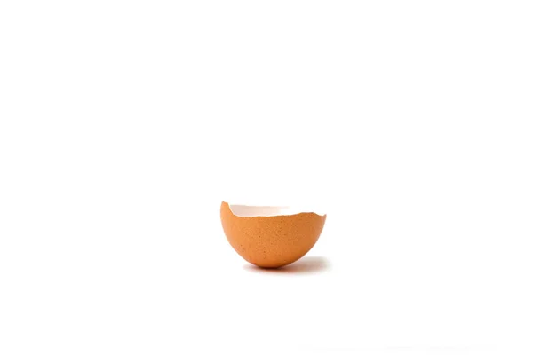 Vaječná Skořápka Izolované Bílém Pozadí Rozbité Vejce Vejce Detail — Stock fotografie