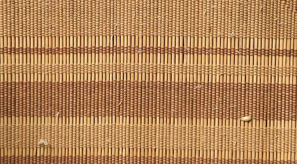 Sfondo Texture Tappeto Bastoncini Bambù Bastoncini Legno Riavvolti Con Fili — Foto Stock