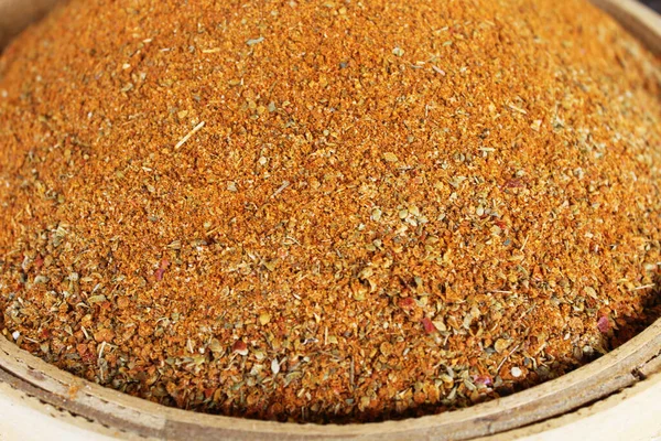 stock image healthy food spices in wooden containers in the markets of Turkey