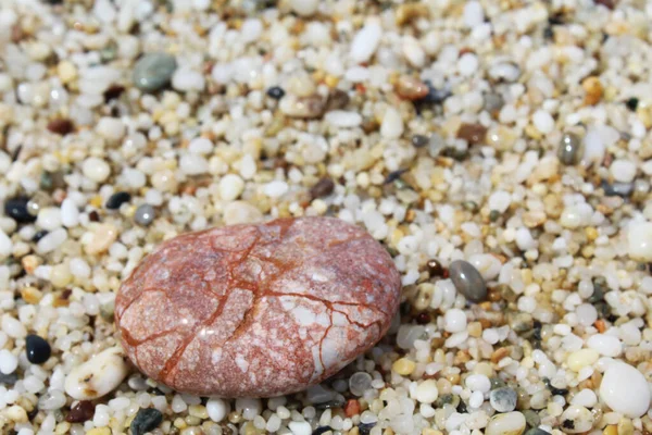 Камни Пляже Крупный План Камня Естественном Фоне Морской Гальки Пляже — стоковое фото