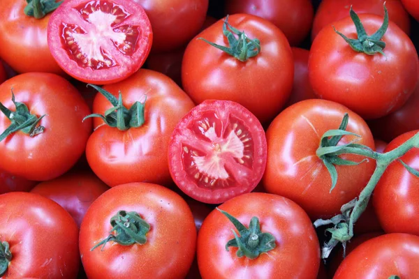 Tomates Rojos Mercado Para Venta — Foto de Stock
