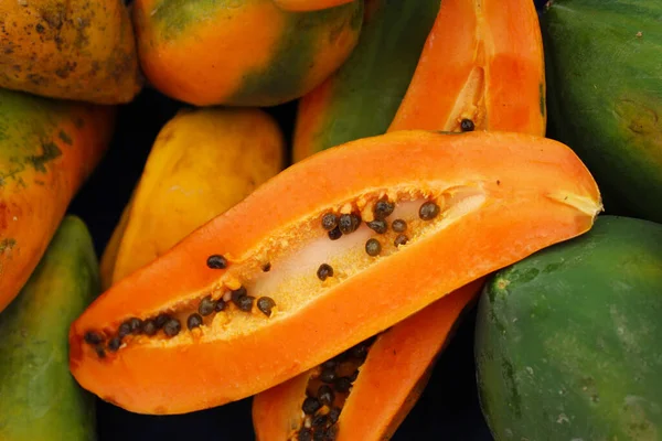 Papaya Fruit Market Stall — Stock Photo, Image