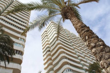 İspanya 'nın Alikante şehrindeki güzel modern ev ve yatak odası.