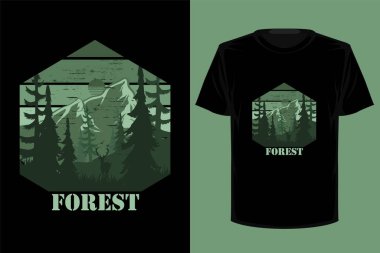 Forest retro vintage t-shirt tasarımı