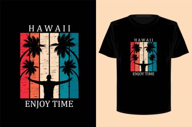 Hawaii, geçmişe dönük tişört tasarımının keyfini çıkar.