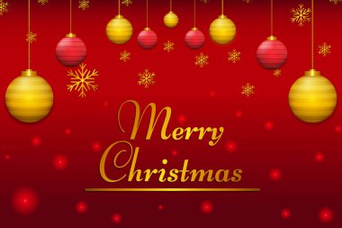 Kırmızı ve altın takılarla donatılmış mutlu noeller.
