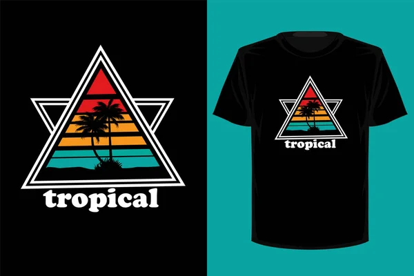 Tropical Retro Vintage Shirt Design — Stock Vector