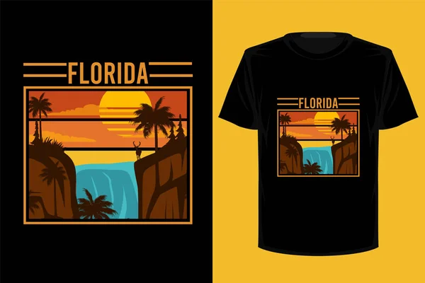 Florida Retro Vintage Camiseta Diseño — Vector de stock