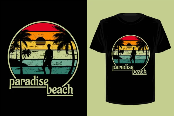 Paradise Beach retro tişört tasarımı