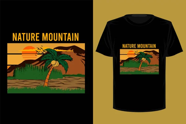 Nature Mountain Retro Vintage Shirt Design — Stockvektor