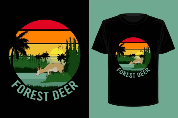 stock vector Forest deer retro vintage t shirt design