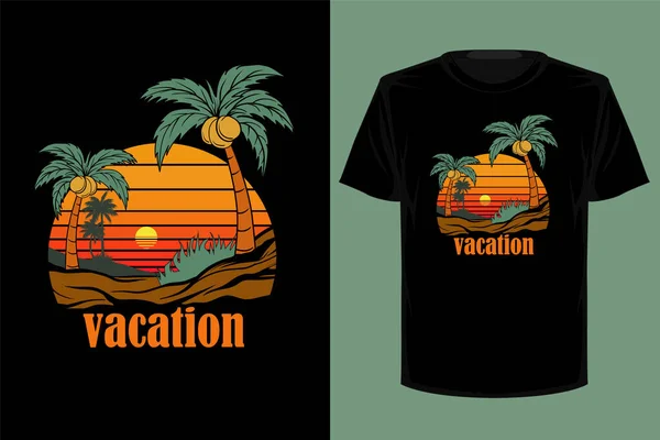 Tatil Retro Eski Shirt Tasarımı — Stok Vektör
