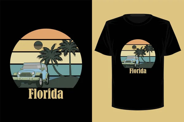 Florida Retro Vintage Shirt Design — Vetor de Stock