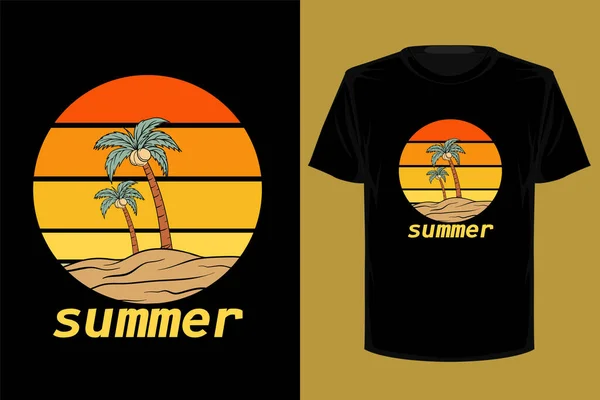 Verão Retro Vintage Shirt Design —  Vetores de Stock