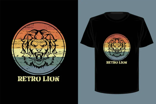 Retro aslan retro tişört tasarımı