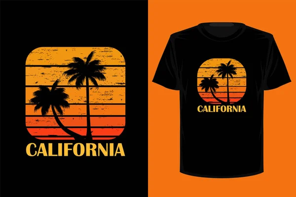 California Retro Vintage Projekt Koszulki — Wektor stockowy