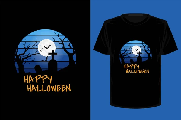 Halloween Rétro Vintage Shirt Design — Image vectorielle