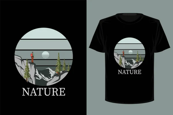 Natur Retro Vintage Shirt Design — Stockvektor