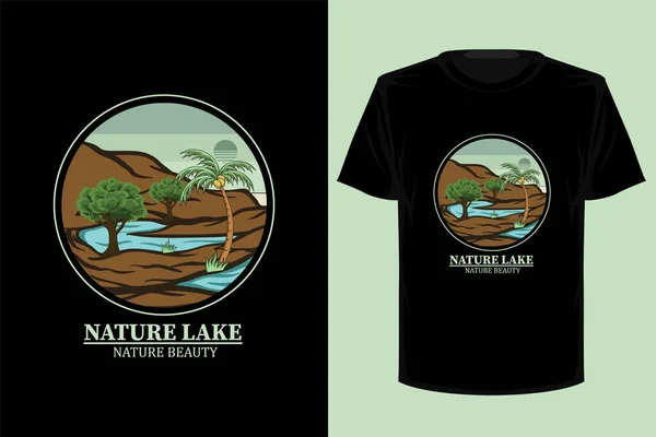 Natur See Retro Vintage Shirt Design — Stockvektor