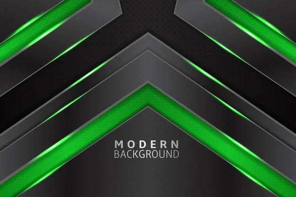Moderne Achtergrond Overlappende Glanzende Groene Kleur — Stockvector