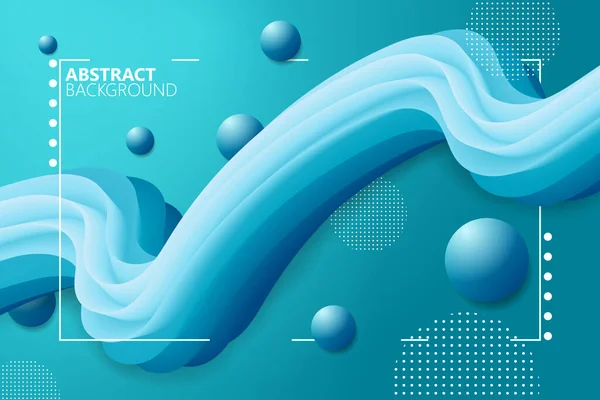 Fond Abstrait Forme Fluide Dynamique Avec Dégradé Bleu — Image vectorielle