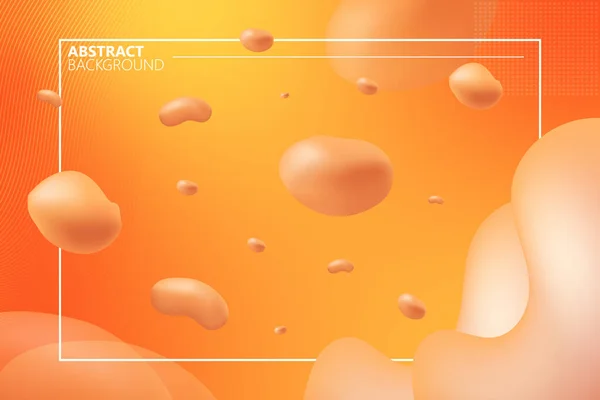 概要オレンジグラデーションの動的液体形状 — ストックベクタ