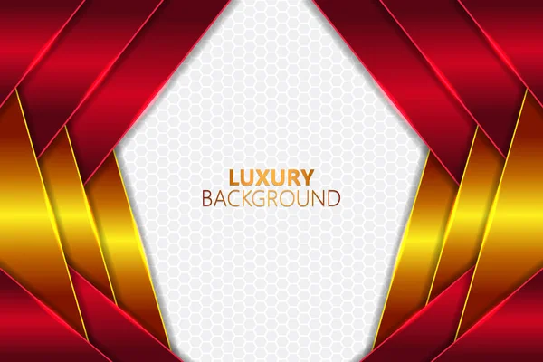 Luxus Hintergrund Diagonal Überlappte Schichtform Goldenen Und Roten Verlaufs — Stockvektor