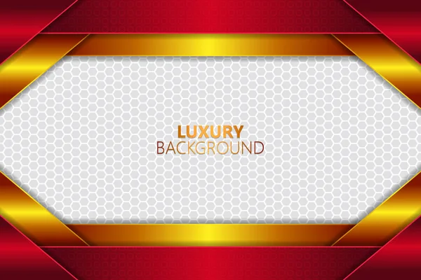 Luxus Hintergrund Überlappte Schichtform Goldenen Und Roten Farbverlauf — Stockvektor
