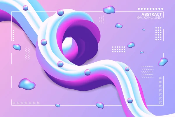 Fond Abstrait Forme Fluide Dynamique Avec Dégradé Bleu Rose — Image vectorielle