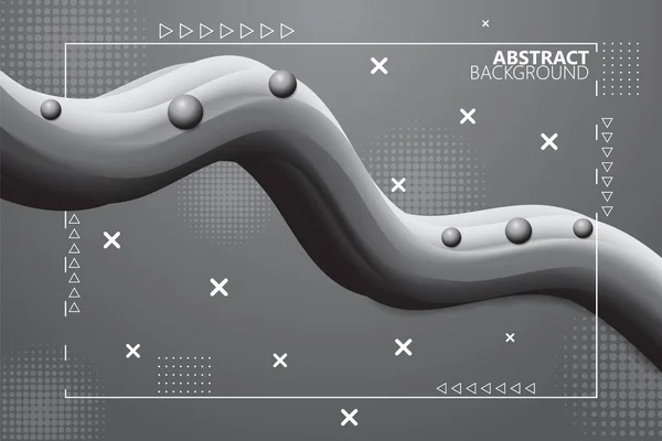 Fond Abstrait Forme Fluide Dynamique Avec Gradient Gris — Image vectorielle