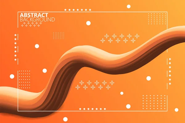 Abstrakt Bakgrund Dynamisk Vätska Form Med Orange Lutning — Stock vektor