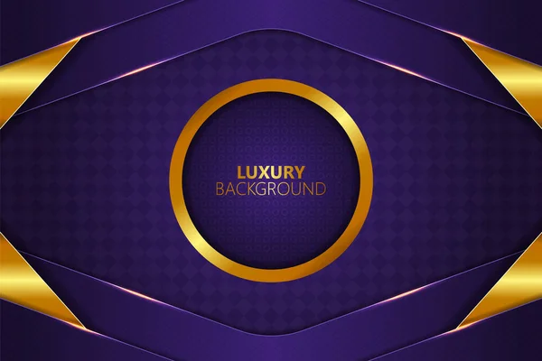 Luxus Hintergrund Überlappte Kreisform Mit Goldenem Und Lila Farbverlauf — Stockvektor
