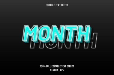 Ay düzenlenebilir metin efekti cyan rengi