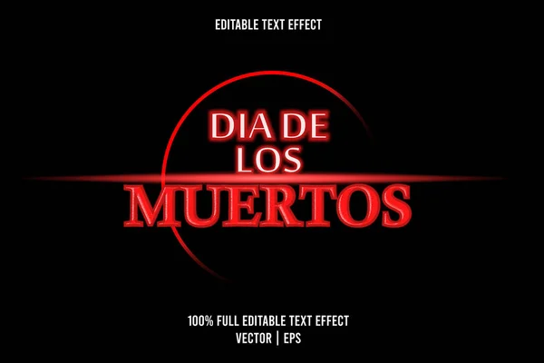 Dia Los Muertos Effet Texte Couleur Rouge — Image vectorielle