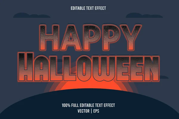 Joyeux Halloween Dimension Effet Texte Bleu Foncé Orange Couleur — Image vectorielle