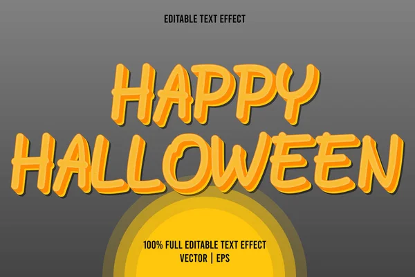 Joyeux Halloween Dimension Effet Texte Couleur Jaune — Image vectorielle